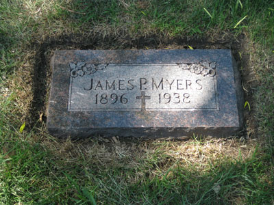 The flat marker of James Meyers after service.