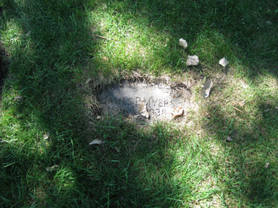 The flat marker of James Meyers before service.